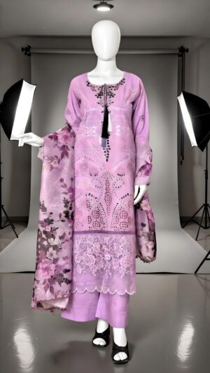 Lavender Bloom Embroidered Suit