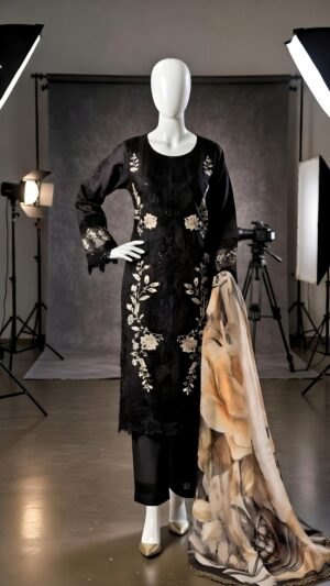 Midnight Noir Embroidered Suit